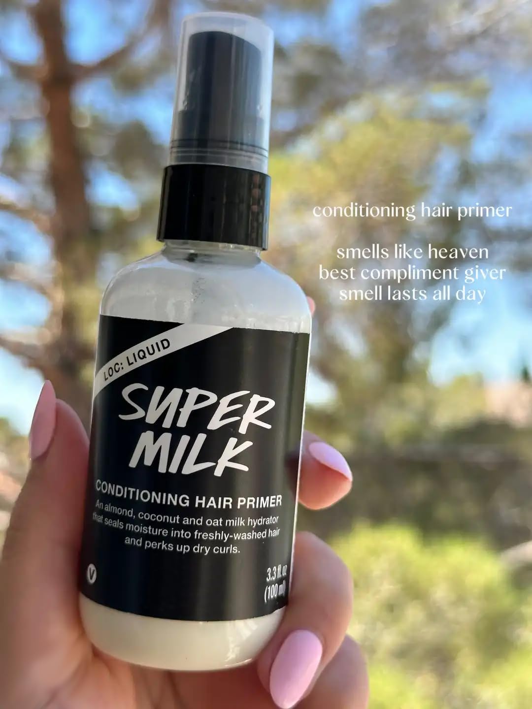 Supermilk Hair Primer Conditioner Spray - Smoothing & Detangling Leave-In Treatment for Frizz Control & Shine | Perfect for Daily Hair Care, Styling & Heat Protection