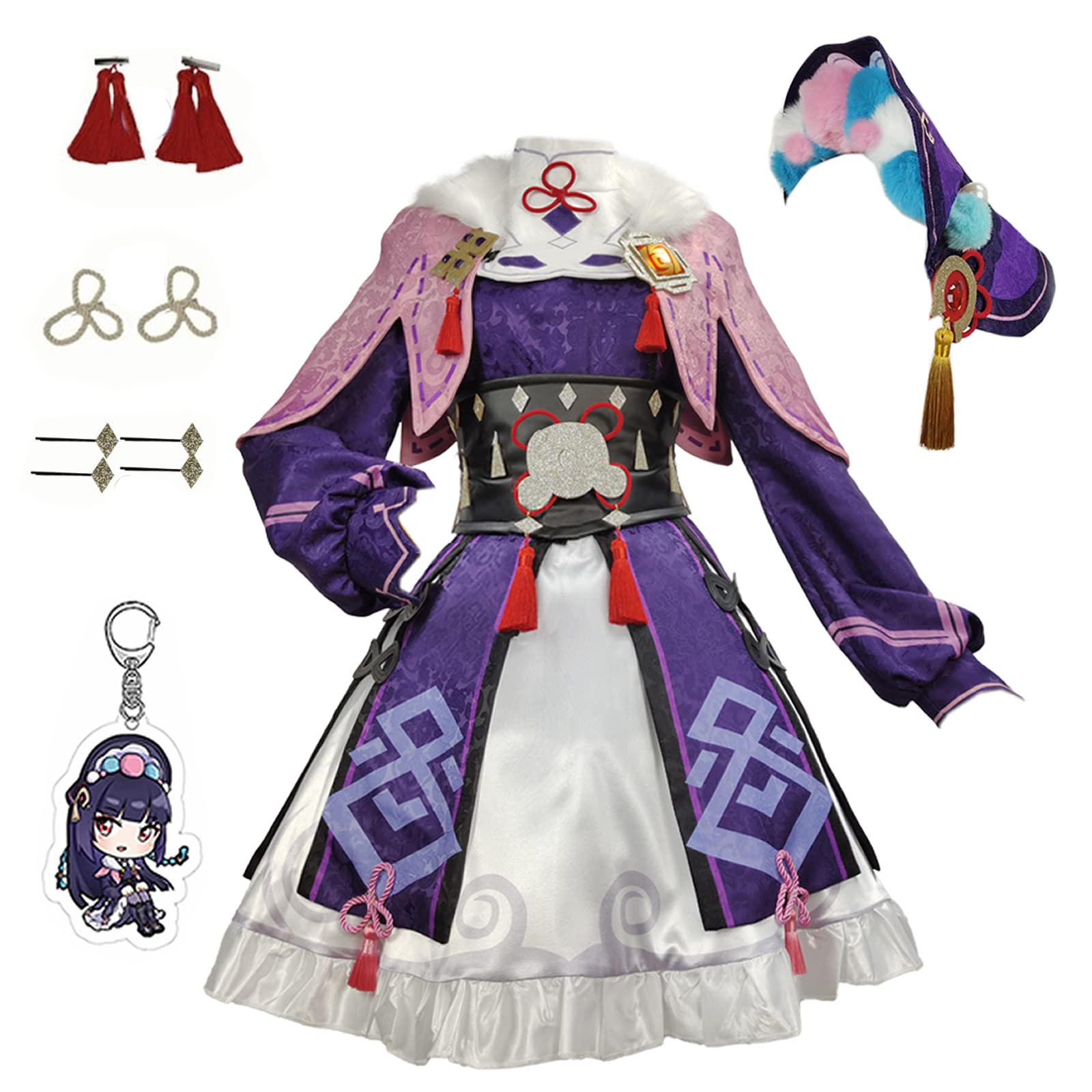MPHX Yunjin Cosplay Costume Outfit - Official Genshin Impact Yunjin Dress with Free Keychain | Perfect for Anime Conventions, Halloween & Cosplay Events