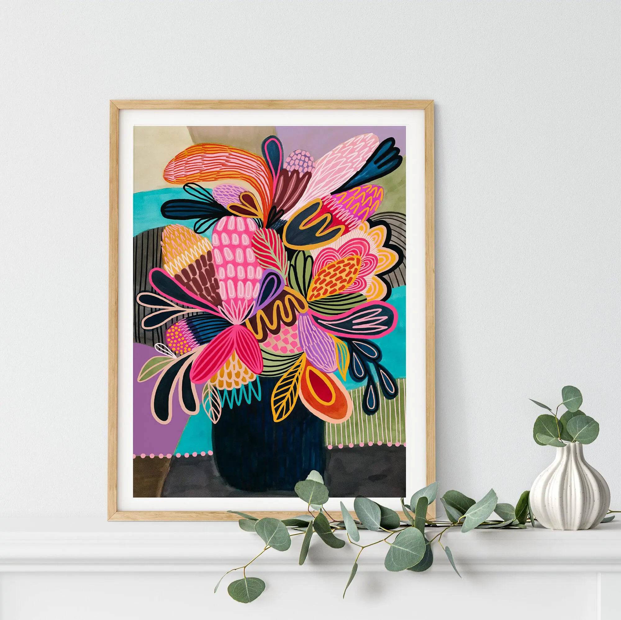 Vibrant Colour Pop Modern Wall Art Print - Contemporary Home Decor for Living Room, Bedroom & Office