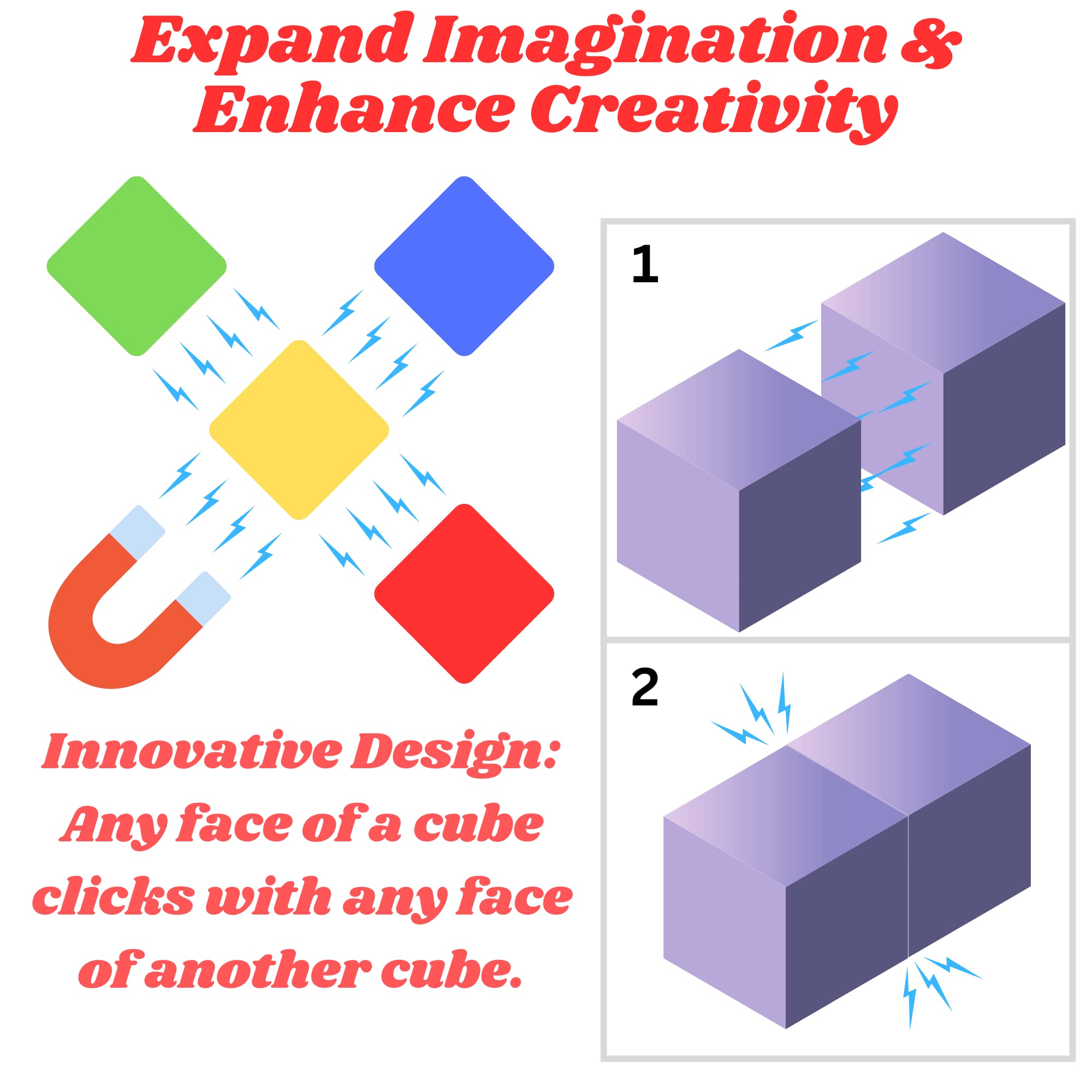 **Best Magnetic Building Blocks for Kids - 40-Piece Educational STEM Toys, Award-Winning Sensory & Autism-Friendly Magnetic Cubes - Perfect for Creative Play, Learning & Therapy**