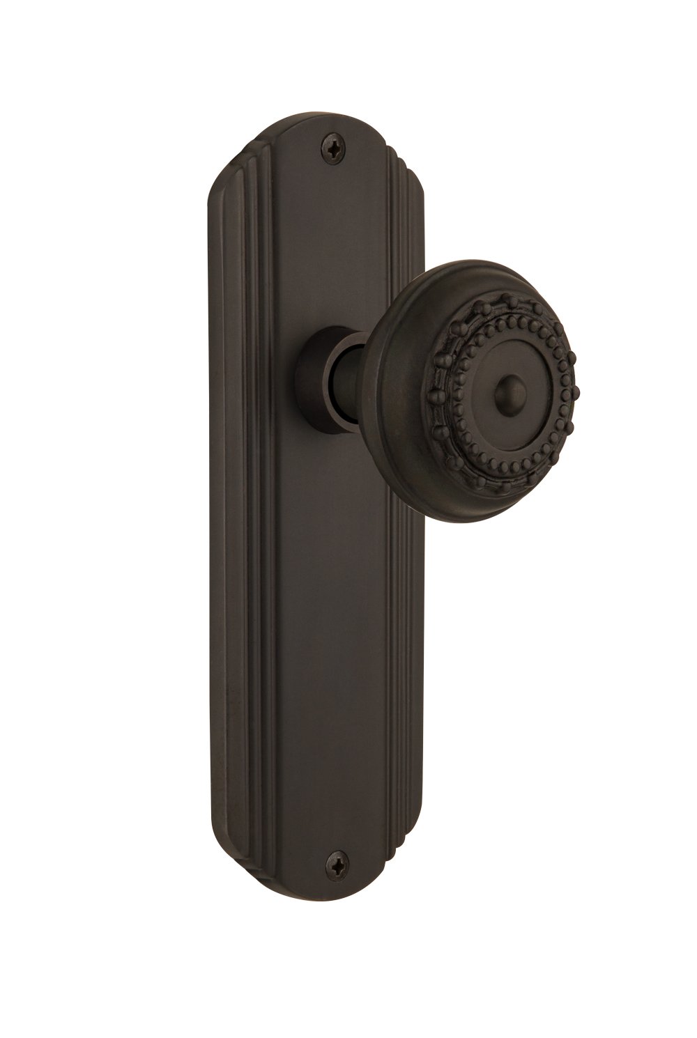 Vintage Style Deco Plate with Meadows Knob - Oil Rubbed Bronze Cabinet Hardware for Kitchen & Bathroom - Perfect for Farmhouse, Cottage, and Retro Home Decor