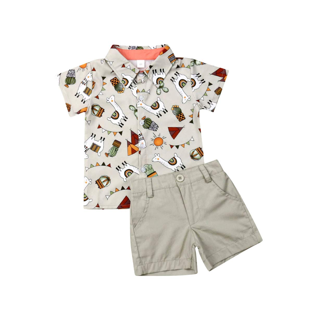 Boys' Summer Short Sleeve Button Down Shirt & Shorts Set - Cute Toddler Outfits with Fun Prints | Perfect for Playdates, Beach Trips & Family Photos