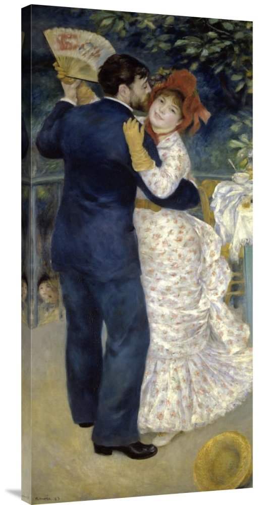 Pierre Auguste Renoir 'Dance in The Country' Gallery Wrap Giclee Canvas Wall Art Print - High-Quality Reproduction for Home & Office Decor | Perfect for Living Room, Bedroom, or Office Wall Decoration