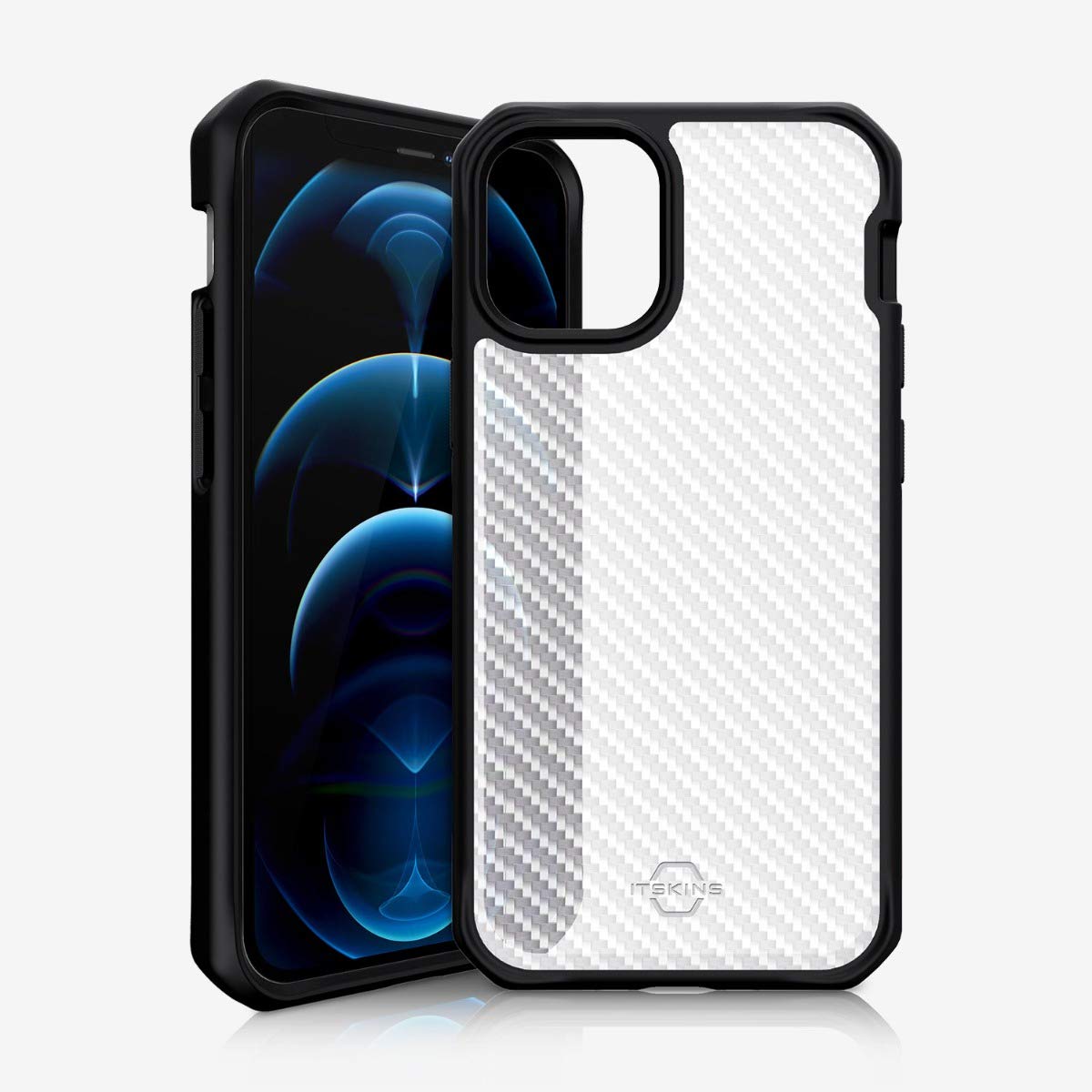 ITSKINS Hybrid Tek 5G Protective Case for Apple iPhone 12 & 12 Pro - Shockproof Black Clear Cover | Perfect for Outdoor Activities, Work & Travel