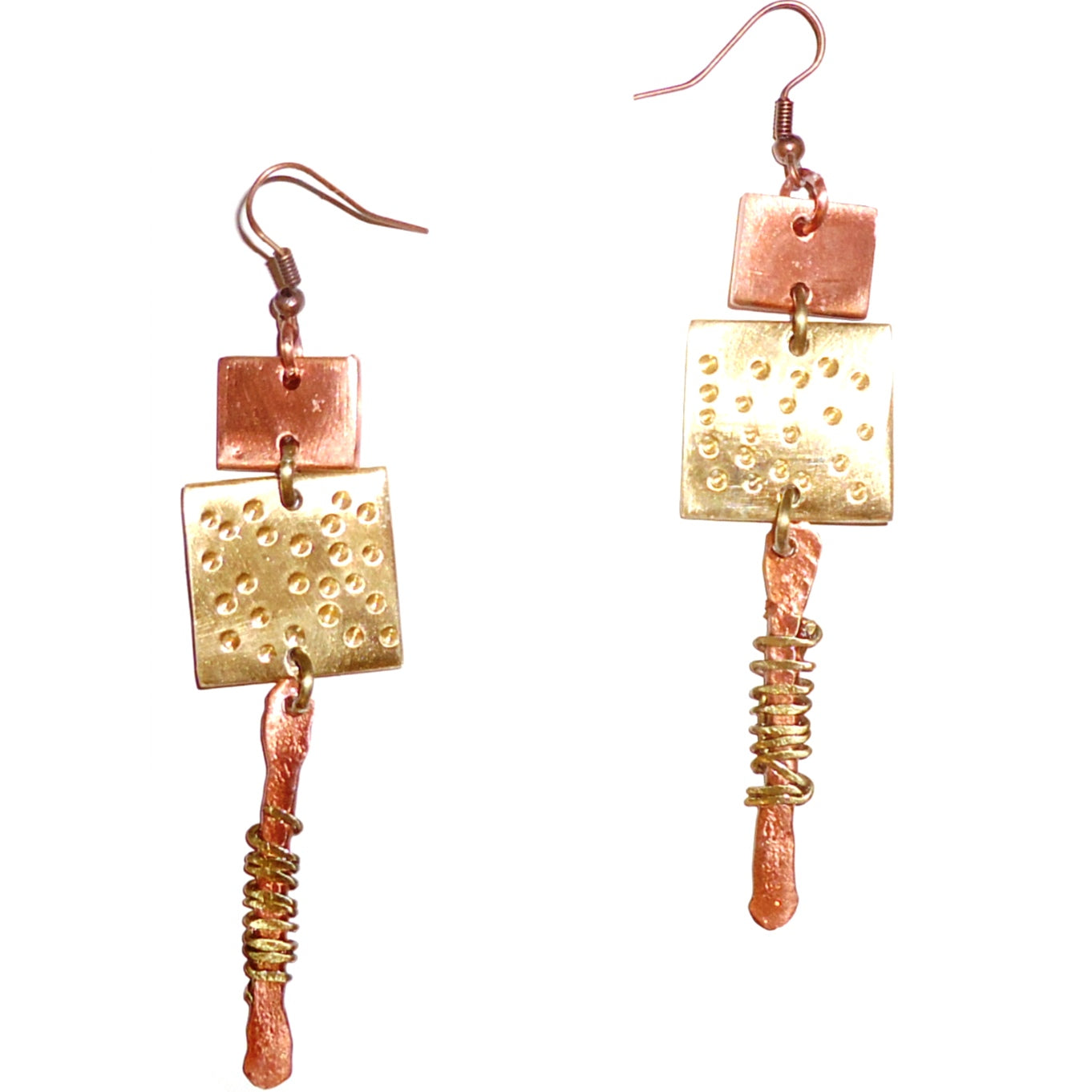 Handmade Copper and Brass Earrings for Women - Boho Chic Jewelry for Everyday Wear & Special Occasions