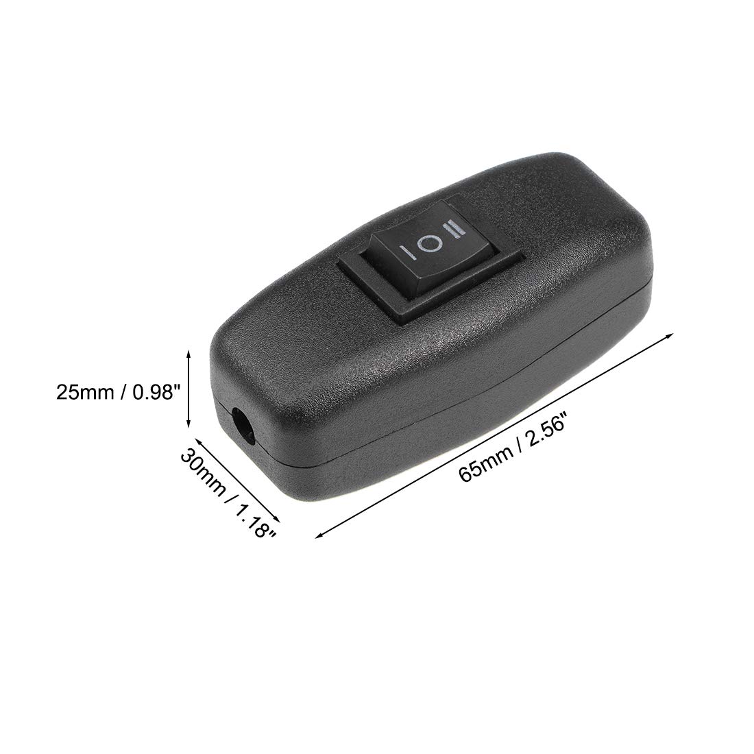 uxcell DPDT Rocker Switch AC 250V 3A On-Off-On Inline Cord Control - Black (4 Pack) | Perfect for Table Lamps, Bedroom Lights & Desk Lighting Fixtures
