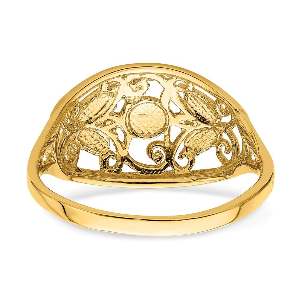 14K Yellow Gold Two-Tone Diamond-Cut Oval Filigree Ring Band for Women - Elegant Vintage Wedding, Engagement, Anniversary Jewelry Gift
