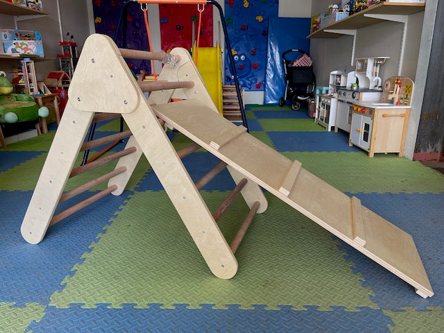 Best Climbing Ladder with Ramp - Pikler Triangle for Toddlers | Montessori Climbing Toy for Indoor & Outdoor Play | Kids Activity Gym for Home, Nursery & Playground