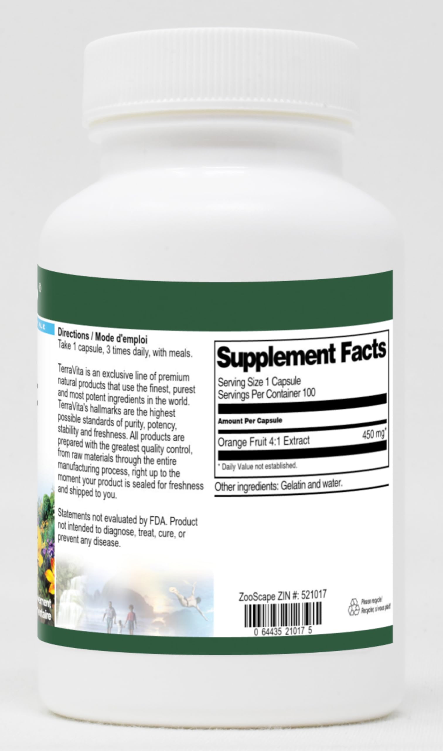 Premium Orange Fruit Extract 4:1-450mg (100 Capsules) - 3 Pack | High Potency Citrus Supplement for Immune Support & Antioxidant Benefits | Perfect for Daily Wellness & Detox Routines