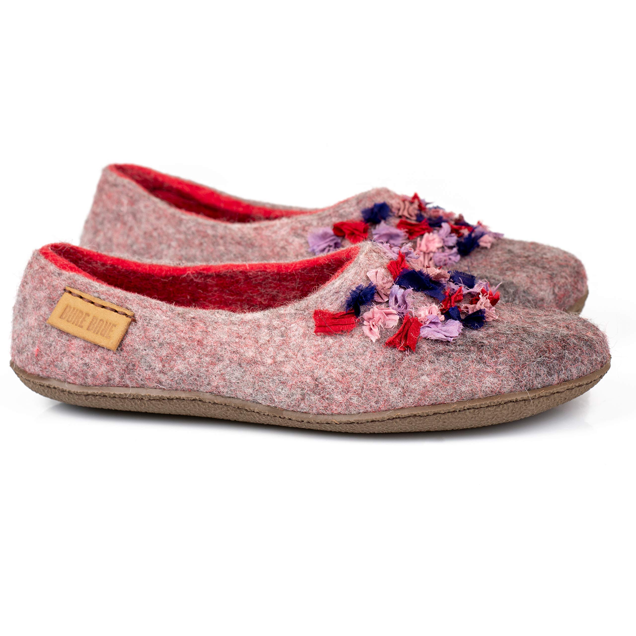 Handmade Wool Slippers with Linen Bag - Personalized Mother's Day Gift for Women - Cozy Home & Spa Relaxation
