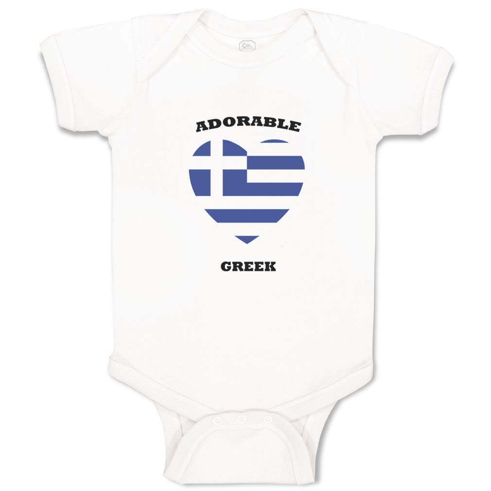 Custom Baby Bodysuits for Boys & Girls - Adorable Greek Heart Design, Soft Cotton Infant Clothes | Perfect for Newborn Photoshoots, Baby Showers & Everyday Wear
