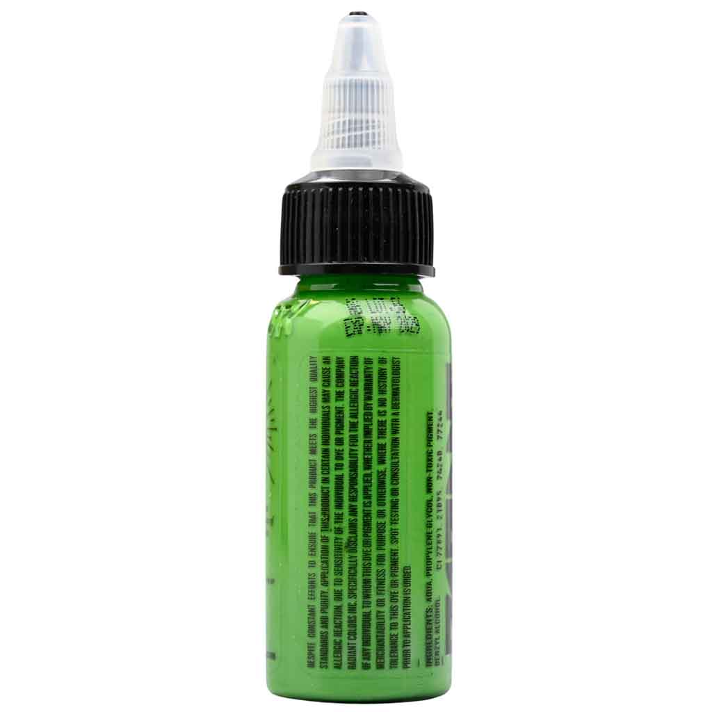 Premium Apple Green Tattoo Ink - 1 oz Bottle for Professional Tattoo Artists | Vibrant, Long-Lasting Color | Ideal for Sleeves, Lettering & Body Art