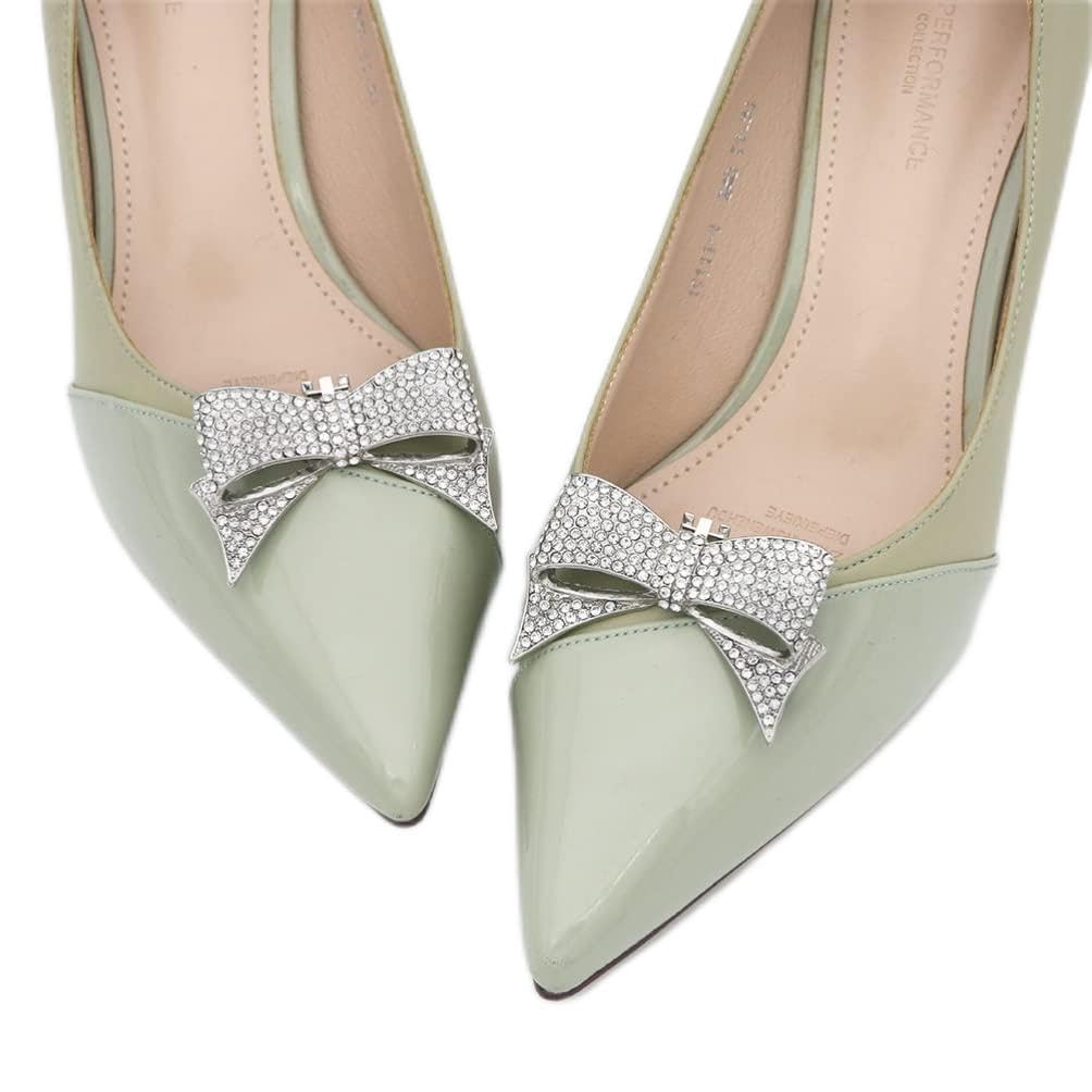 Sparkling Rhinestone Crystal Shoe Clips - 1 Pair Elegant Bow Shoe Buckles for Wedding Bridal Shoes | Shoe Jewelry Accessories for Bride, Prom, Party & Special Occasions
