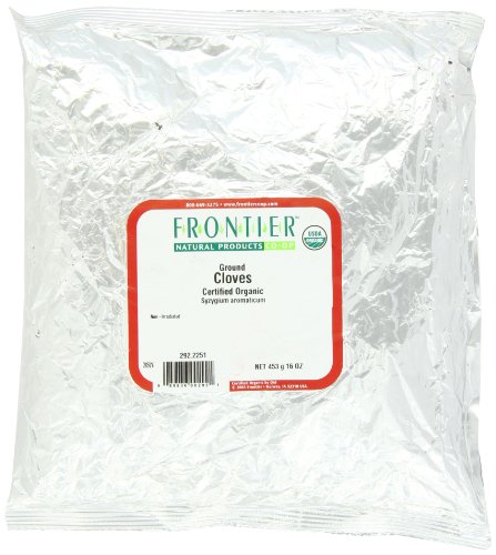 Organic Frontier Ground Cloves - 16oz Bag | USDA Certified for Baking, Cooking & Tea | Perfect for Spice Blends, Mulled Wine & Holiday Recipes