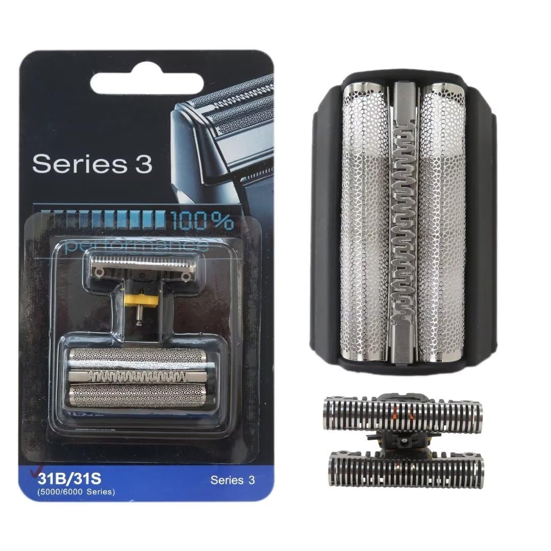 Braun 5000 6000 Series Replacement Shaver Foil & Cutter Blades - Compatible with Series 3, 350, 360, 380, 5612, 5770, 6520 Models - Perfect for Smooth Shaving at Home or Travel