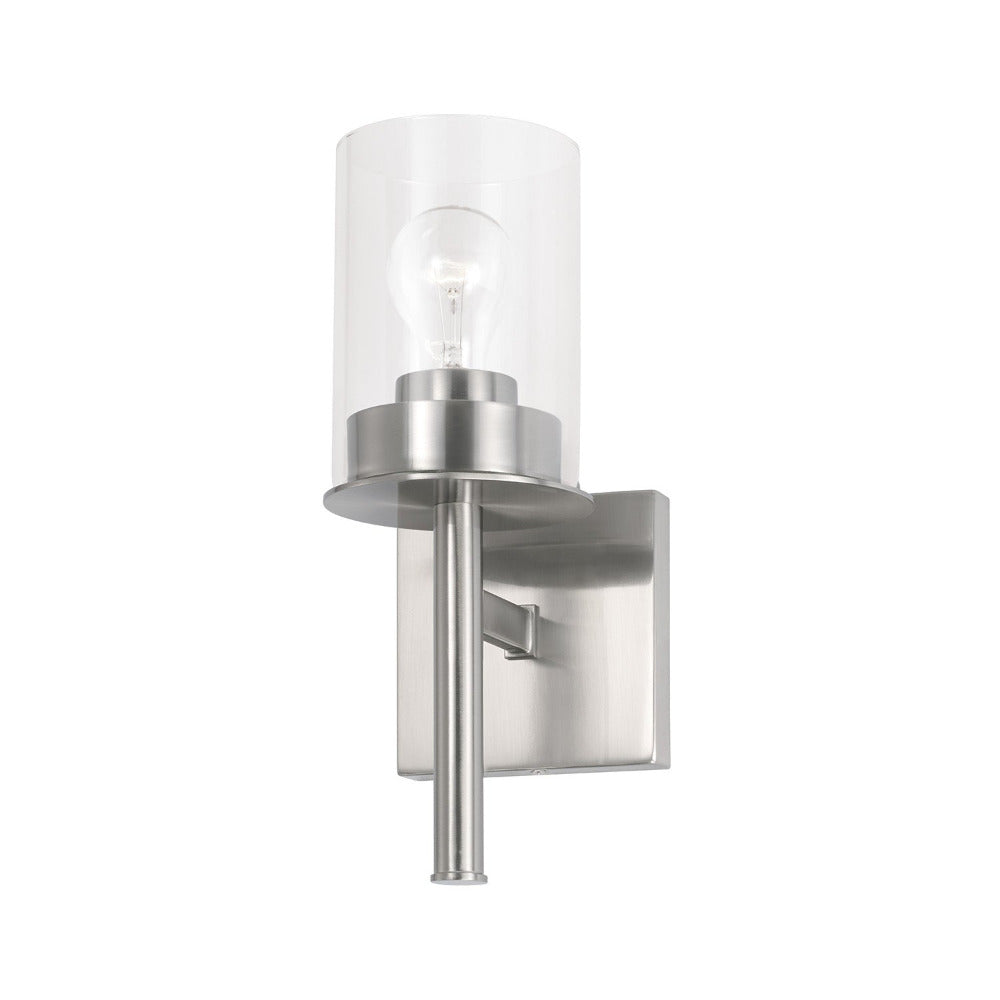 Joan's Sconce Wall Light - Vintage Brass Wall Sconce with Clear Glass Shade for Bedroom, Living Room, and Hallway Lighting