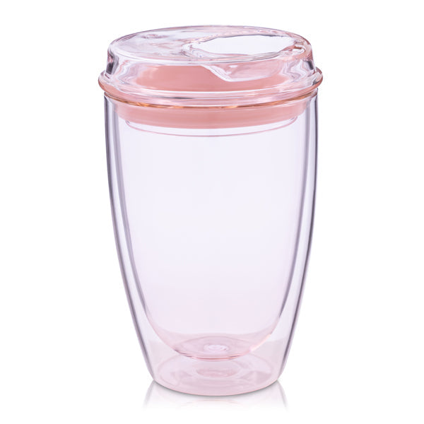 Good Cuppa The Big Reusable Glass Cup - 20oz Insulated Tumbler with Lid & Straw for Hot/Cold Drinks - Perfect for Coffee, Tea, Smoothies at Home, Office or Travel