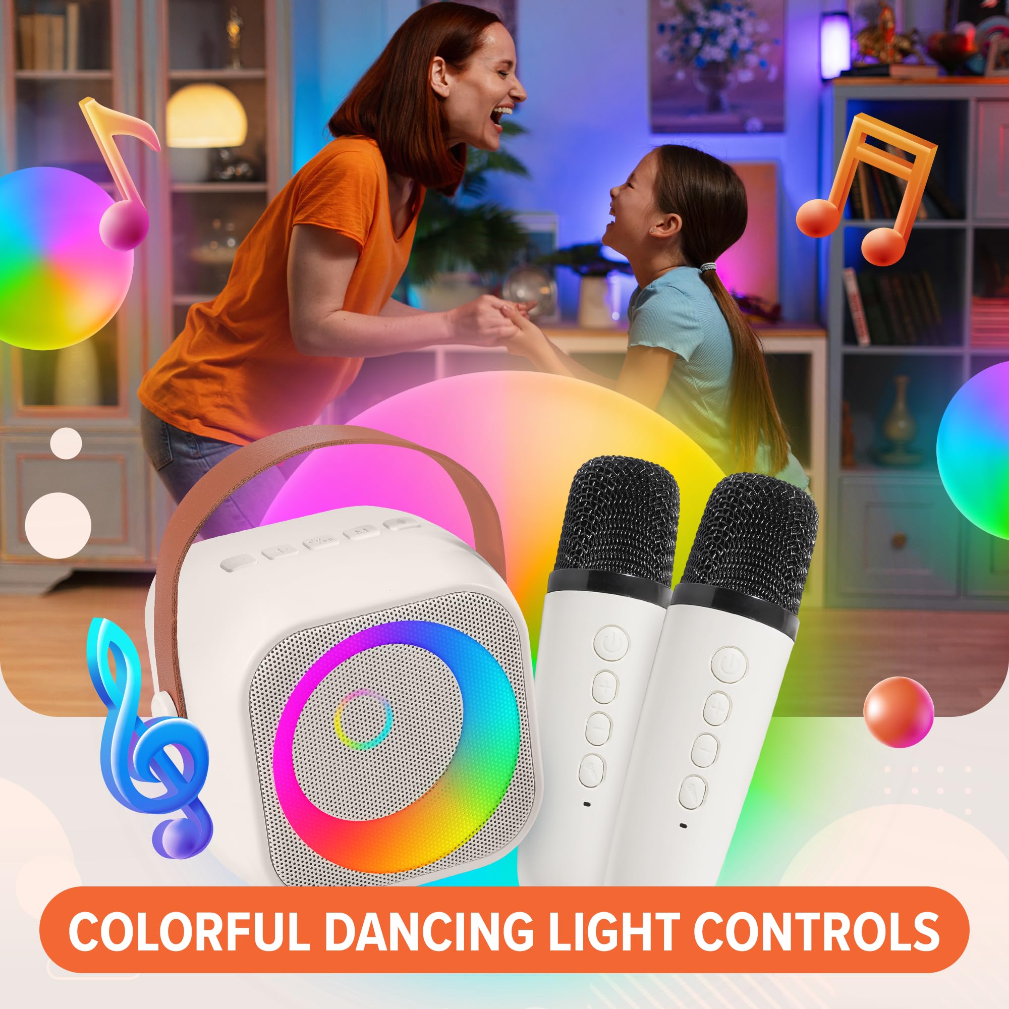 Portable Kids Karaoke Machine with Bluetooth - 25 Built-in Children's Songs, 2 Wireless Microphones - Perfect Birthday & Easter Gift for Toddlers Ages 2-5 | Home Entertainment, Party Fun & Singing Practice