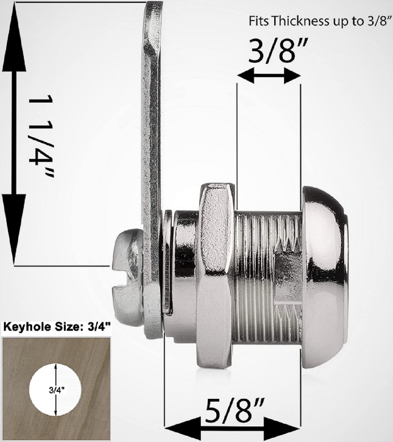 16mm Replacement Cabinet Cam Lock 2 Pack - 5/8