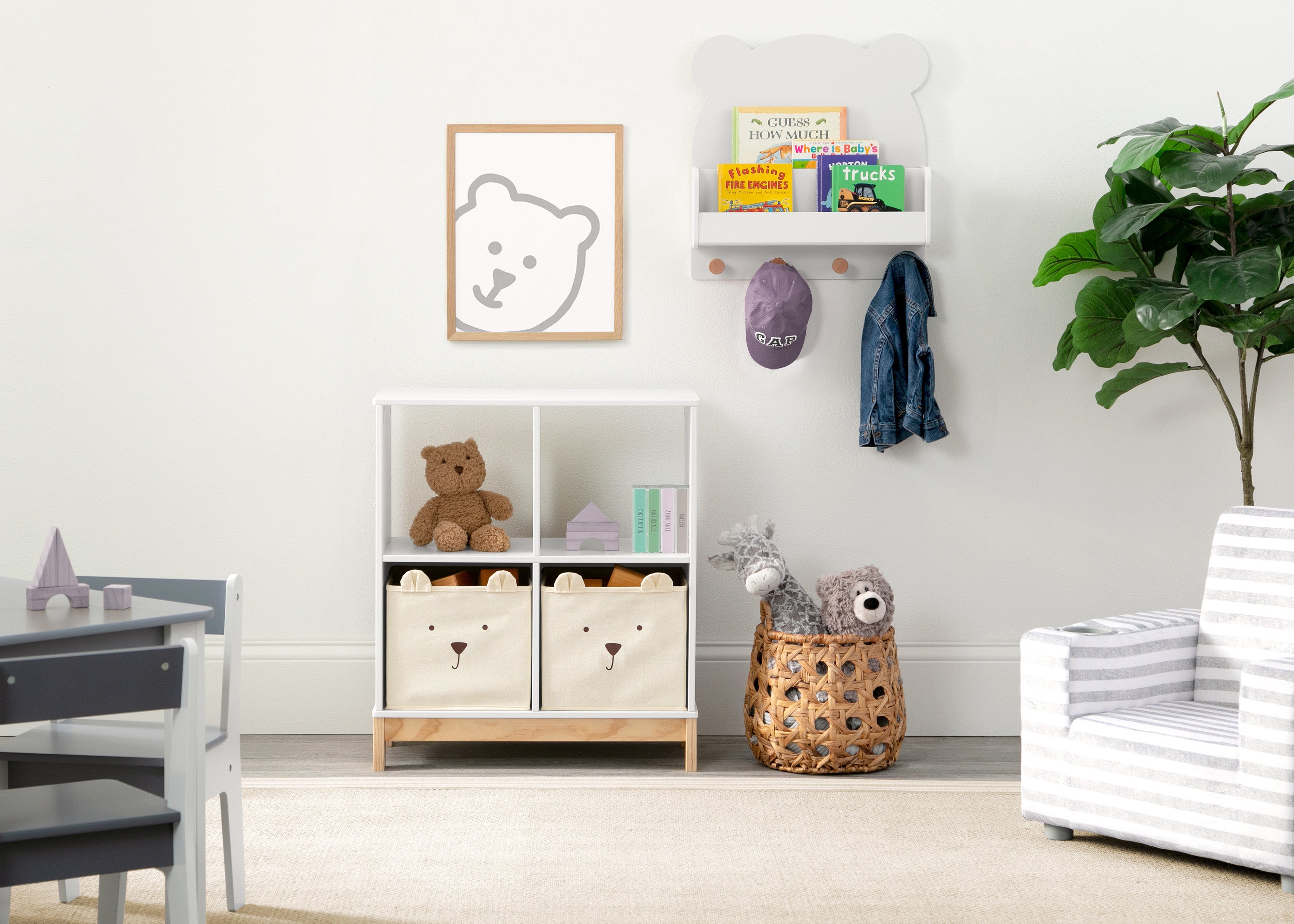 Brannan Bear Wall Shelf with 4 Hooks - Rustic Wooden Floating Shelf for Entryway, Bathroom & Bedroom Organization - Perfect for Hanging Coats, Towels & Decor