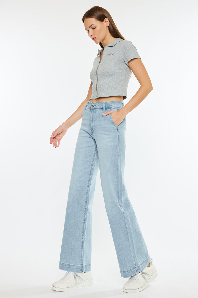 Celine Ultra High Rise Wide Leg Jeans for Women - Stretchy Comfort Denim Pants with Flared Fit | Perfect for Casual Outfits, Date Nights & Street Style Fashion