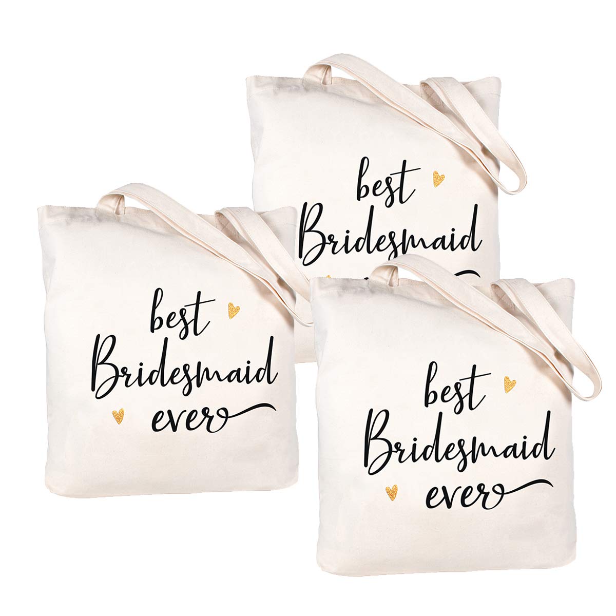 CARAKNOTS Women's Canvas Tote Bag - Best Bridesmaid Gift for Wedding, Bridal Shower & Bachelorette Party - Durable Cotton Reusable Shopping Bag - Perfect for Beach, Grocery & Everyday Use