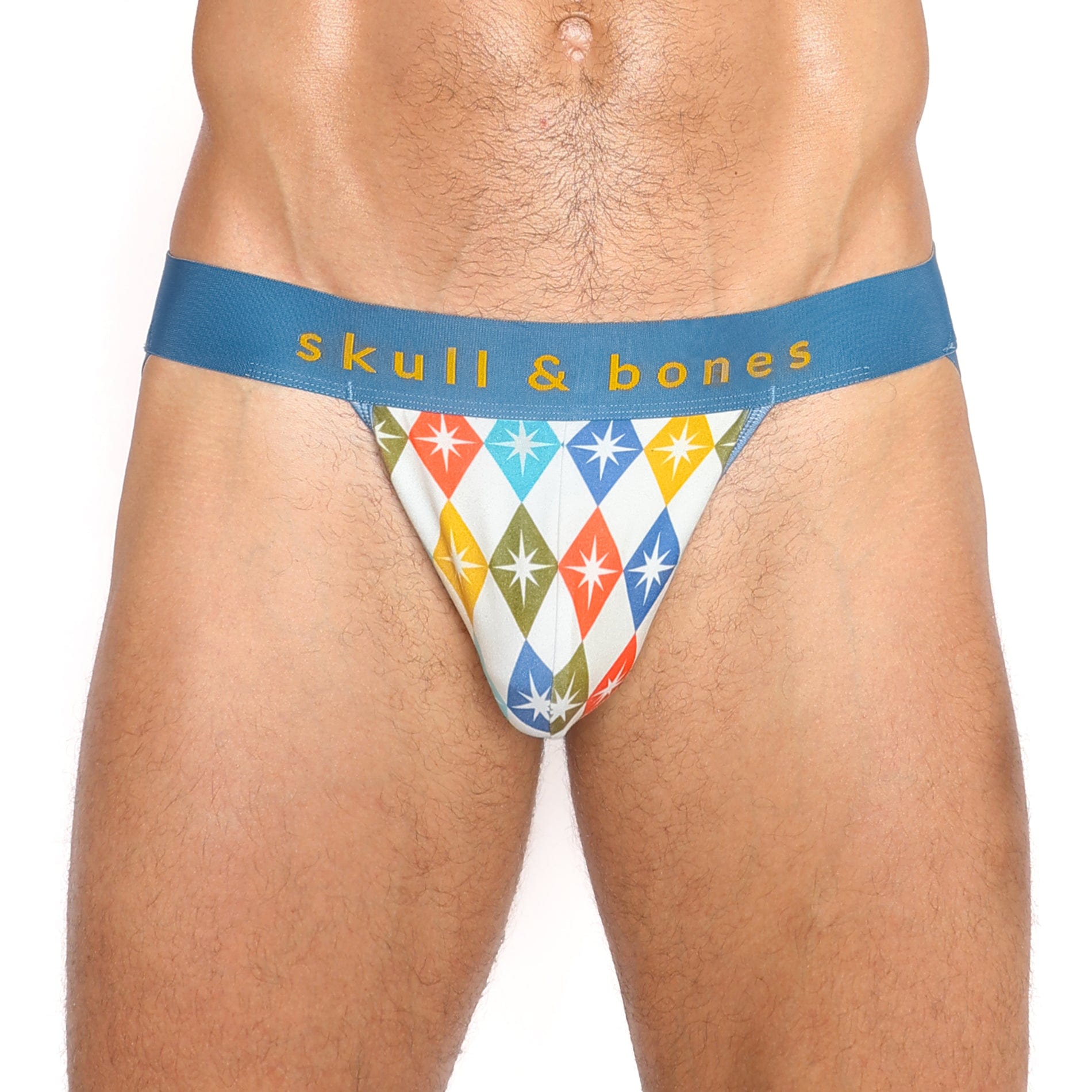 Vintage Star Geometric Jockstrap - Retro Style Men's Underwear for Workout, Gym & Sports Performance