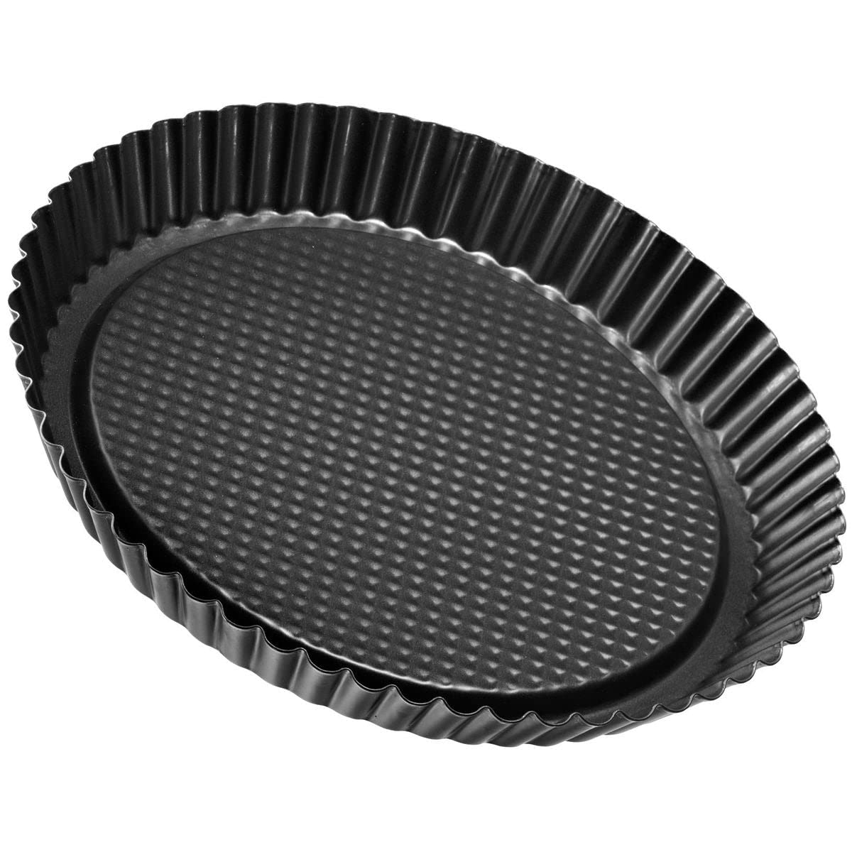 Zenker 11.81 Inch Non-Stick Pie Pan - Black Metallic Baking Dish for Apple, Pumpkin & Cherry Pies - Perfect for Thanksgiving, Christmas & Holiday Baking