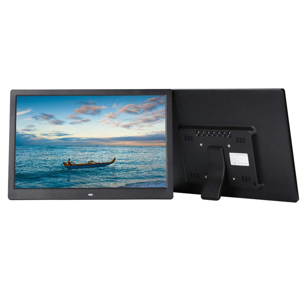15.4 Inch Digital Photo Frame with Motion Sensor - Smart Electronic Picture Album, 1.5m Detection Range, Adjustable Playback Timer (Black) - Perfect for Home, Office & Retail Advertising Displays