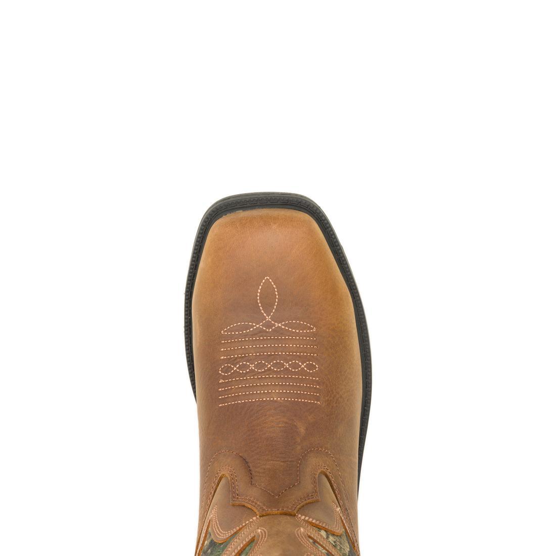 Camo Steel Toe Pull-On Work Boots for Men - Durable Rancher Boots with Safety Toe - Perfect for Construction, Farming & Outdoor Work