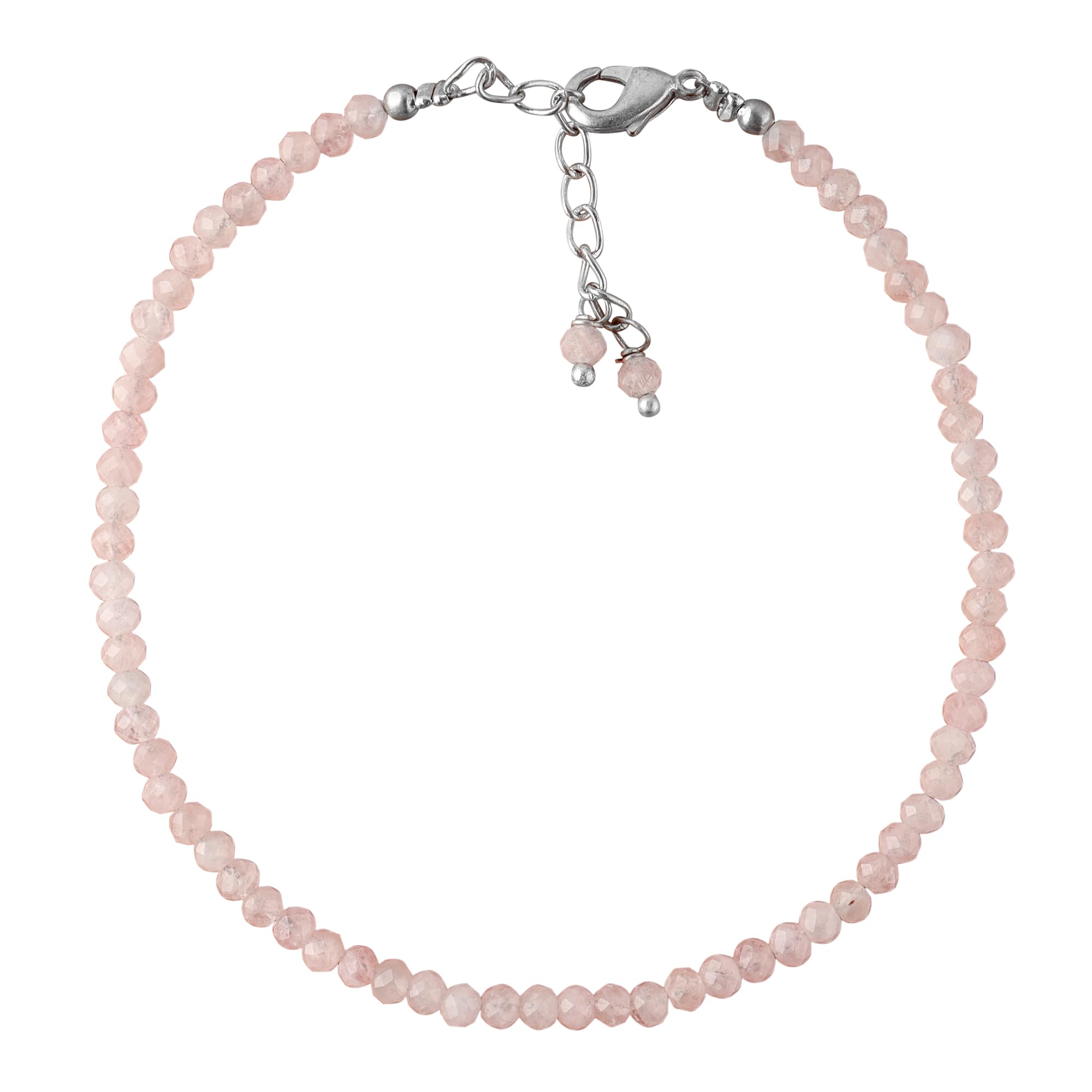 Natural Rose Quartz Gemstone Beads Bracelet for Women - Healing Crystal Gems, Chakra & Yoga Meditation Stone Bead Bracelet | Spiritual Healing, Energy Balance & Stress Relief Jewelry