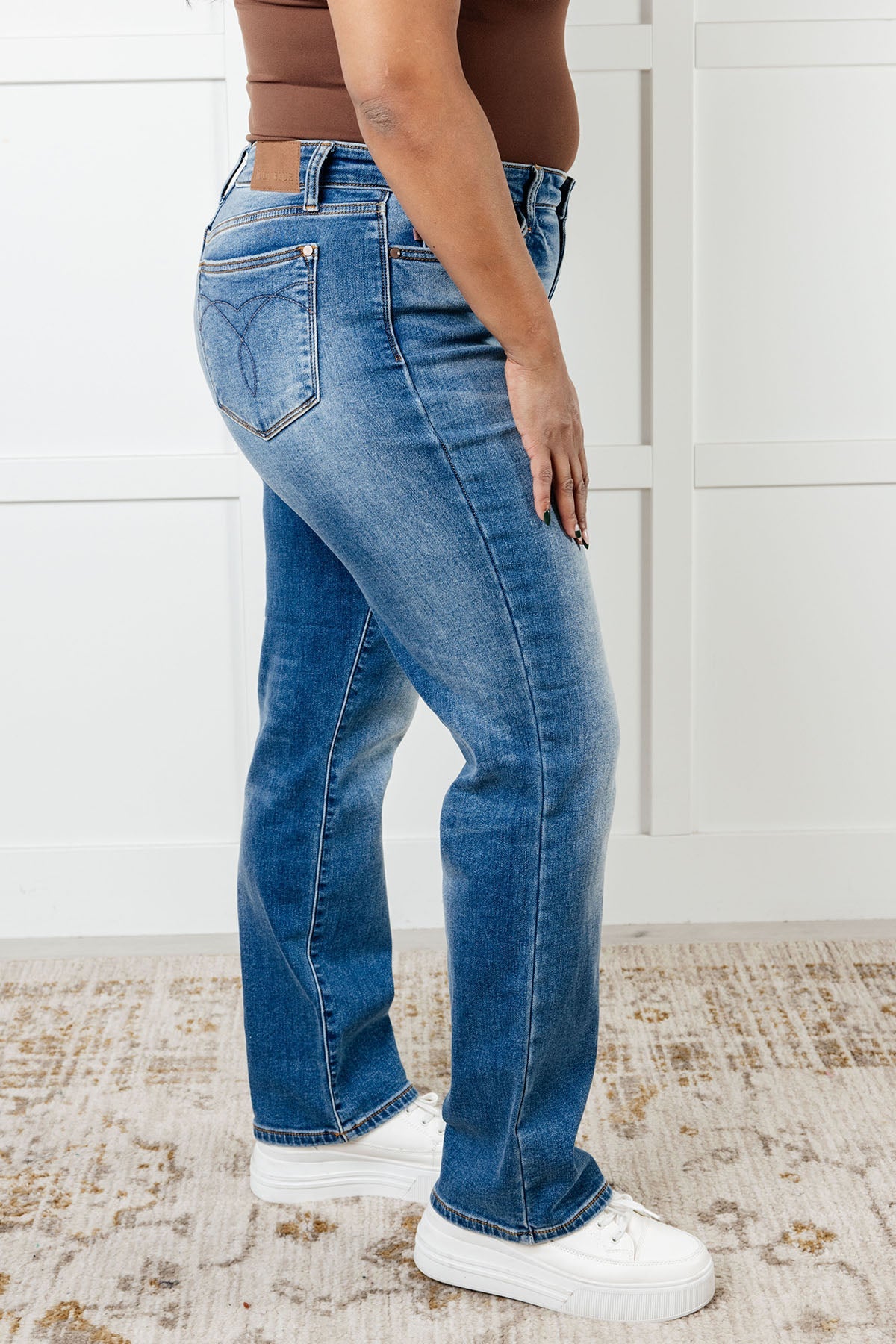 Vintage Wash Thermal Straight Jeans for Women - High Waisted Slim Fit Denim Pants - Perfect for Winter, Casual Wear & Office Outfits