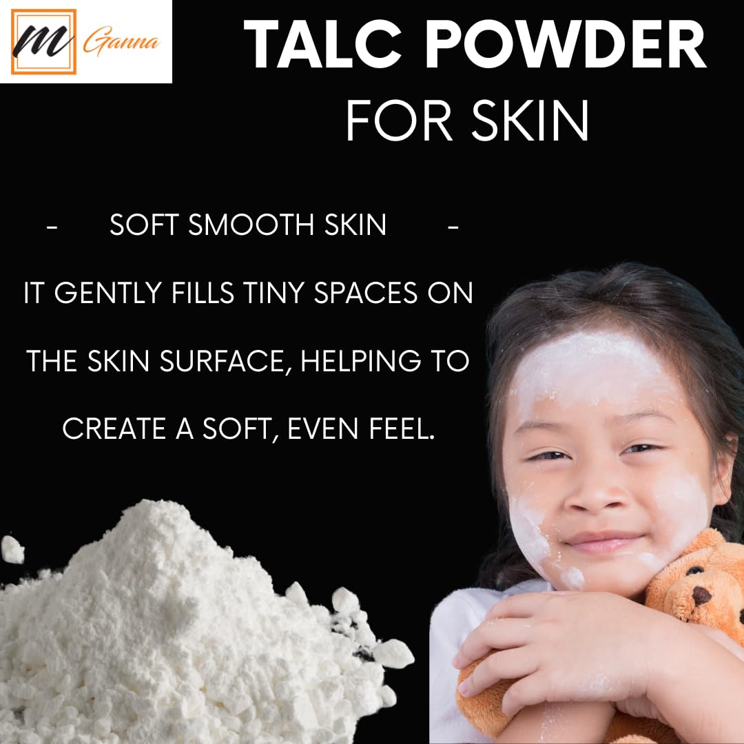mGanna 100% Natural Talc Powder - 1 LBS (454g) for Makeup, Cosmetics & Skincare | Perfect for Face Powder, Body Powder & DIY Cosmetic Formulations