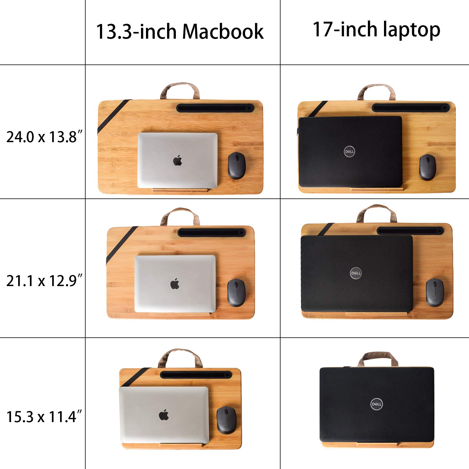 XL-Large Oversized Lap Desk - 24 Inch Wide Portable Home Office & Bed Tray with Ventilation - Fits 19 Inch Laptops - Perfect for Working, Studying, Reading or Eating in Bed, Couch or Floor