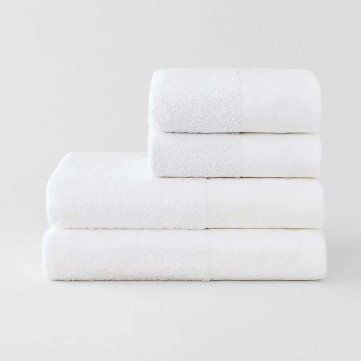 Sheridan Abbotson Premium 100% Linen Bath Towel Set - Ultra Soft & Absorbent White Bath Towels (4-Piece) for Spa, Luxury Hotel & Home Bathroom Use