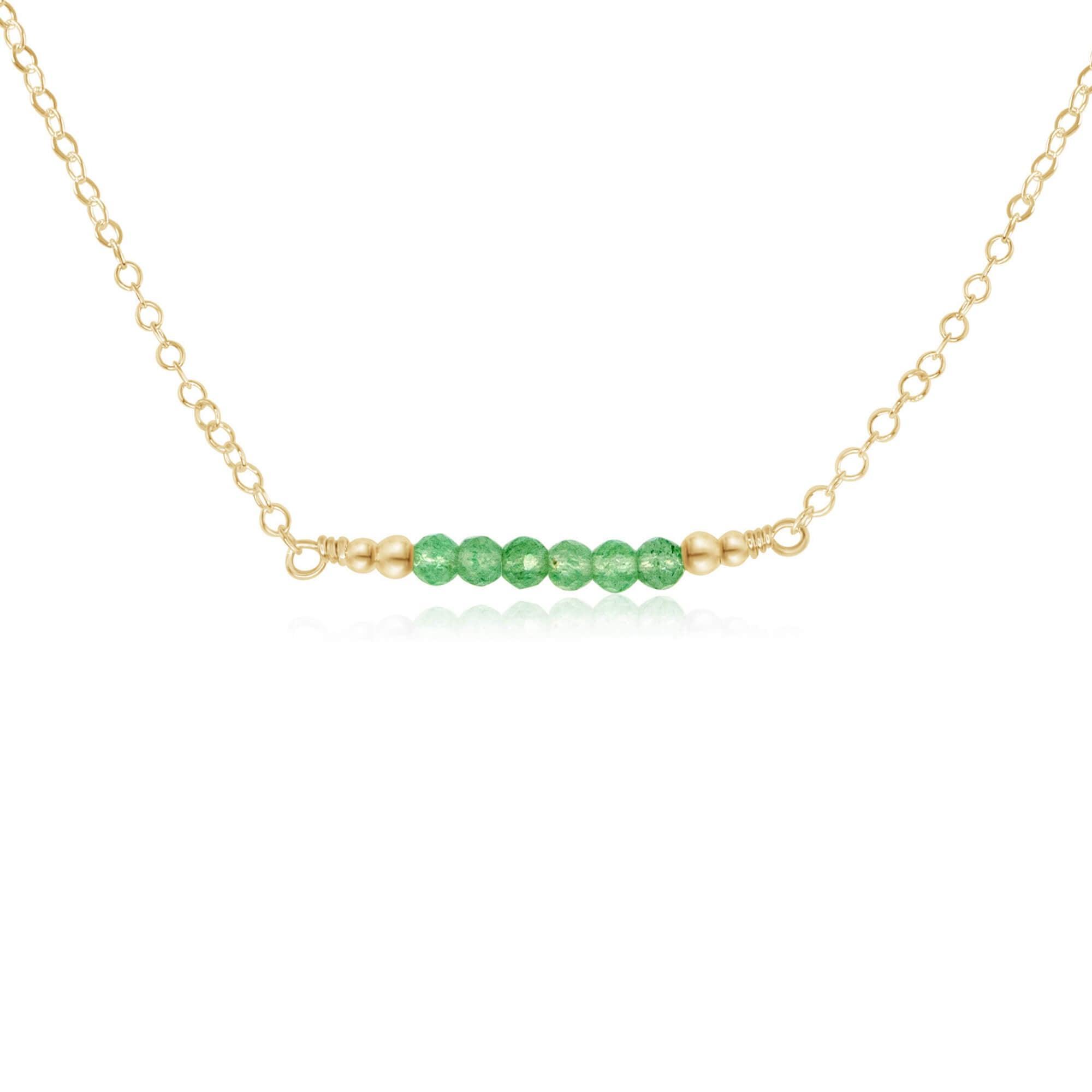Sparkling Green Aventurine Faceted Bead Bar Necklace - Elegant Crystal Jewelry for Women, Healing Stone Pendant Necklace | Perfect for Meditation, Yoga, Gifts & Everyday Wear
