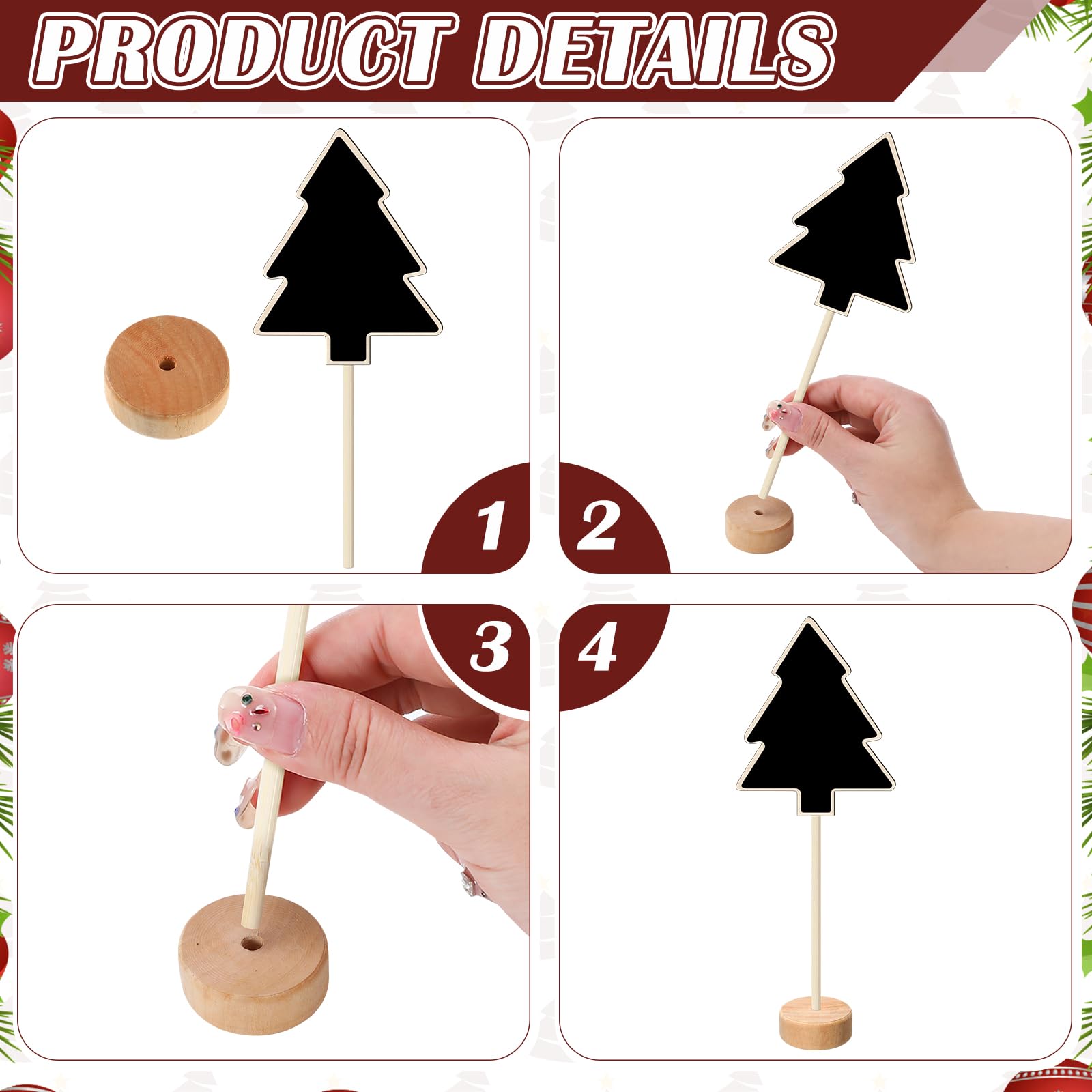 20 Pack Mini Chalkboard Signs with Stand - 3.94