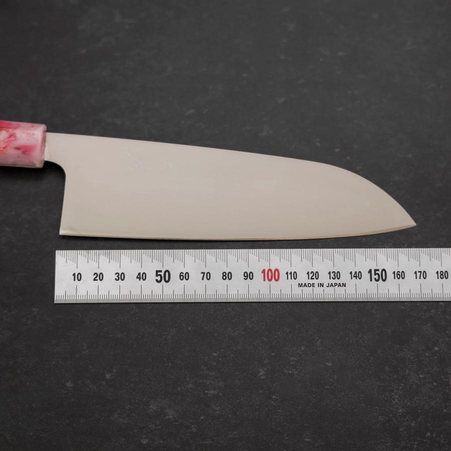 Premium Santoku Knife 165mm - AUS 8 Stainless Steel with Polished Ocean Sakura Handle - Japanese Kitchen Knife for Slicing, Dicing & Chopping Vegetables, Fish & Meat