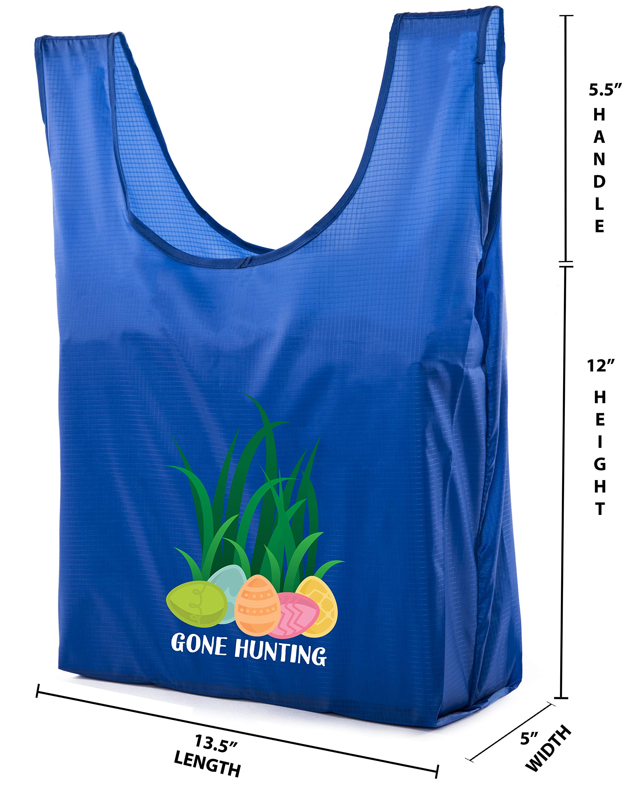 Easter Basket Bags Bulk - Reusable Grocery Tote Bags for Easter Egg Hunt & Spring Celebrations - Perfect for Kids Party Favors, Gift Giving & Holiday Decorations