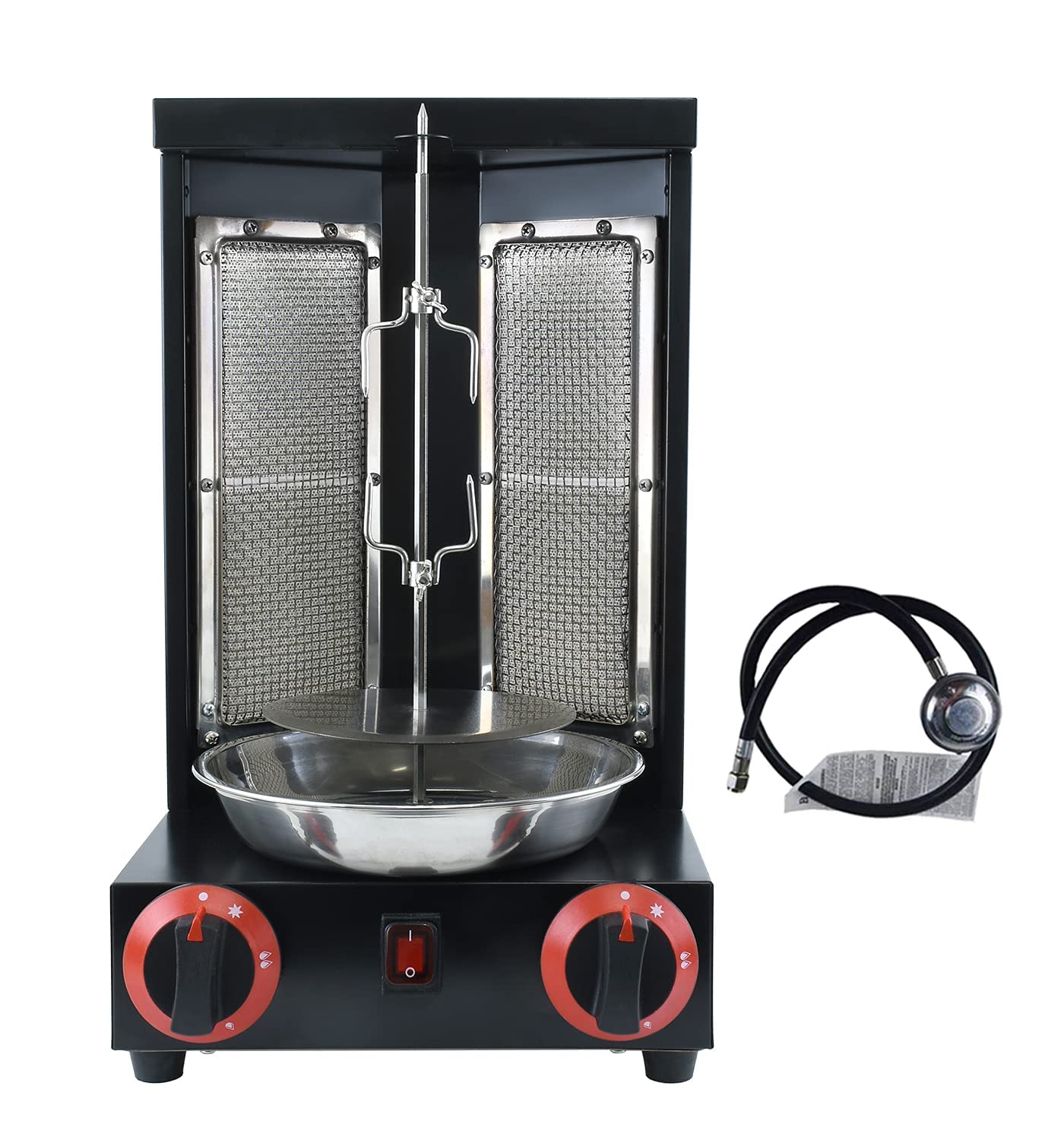 Commercial Vertical Rotisserie Grill Machine for Shawarma, Doner Kebab & Gyro - 2 Burner Gas Countertop Rotisserie Oven with Propane Turkey Broiler | Perfect for Restaurants, Food Trucks & Outdoor Cooking