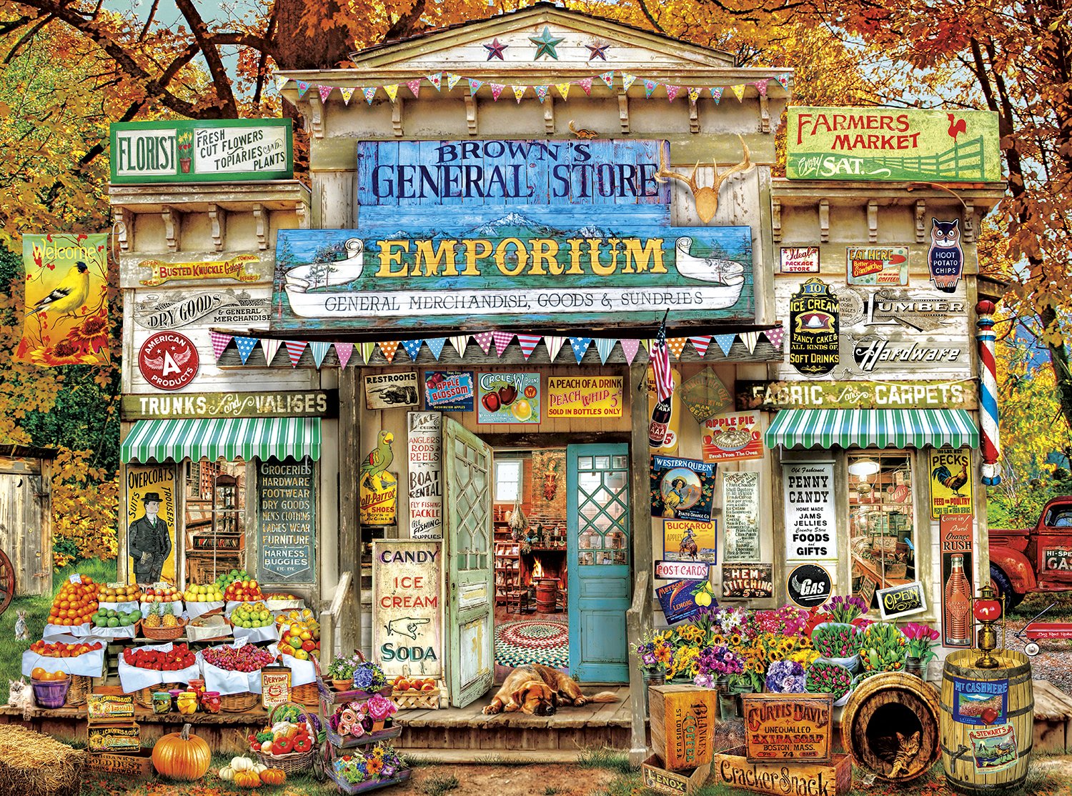 Brown's General Store 1000-Piece Jigsaw Puzzle by Aimee Stewart | Buffalo Games | Family Game Night