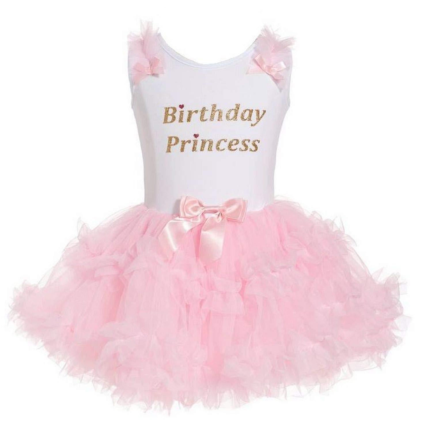 Little Girls Birthday Princess Ruffle Dress - Elegant Party Gown for Birthday, Wedding & Special Occasions | Perfect for Photoshoots, Tea Parties & Celebrations