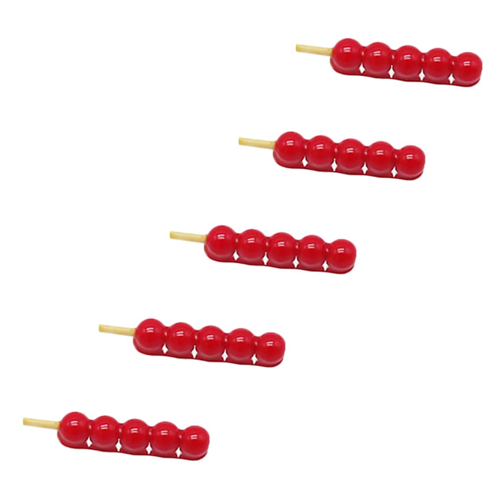 Totority 5PCS Sugar-Coated Haws Candied Haws Snacks - Realistic Fake Fruit Simulation Toy for Home Decor, Photography Props, and Party Decoration