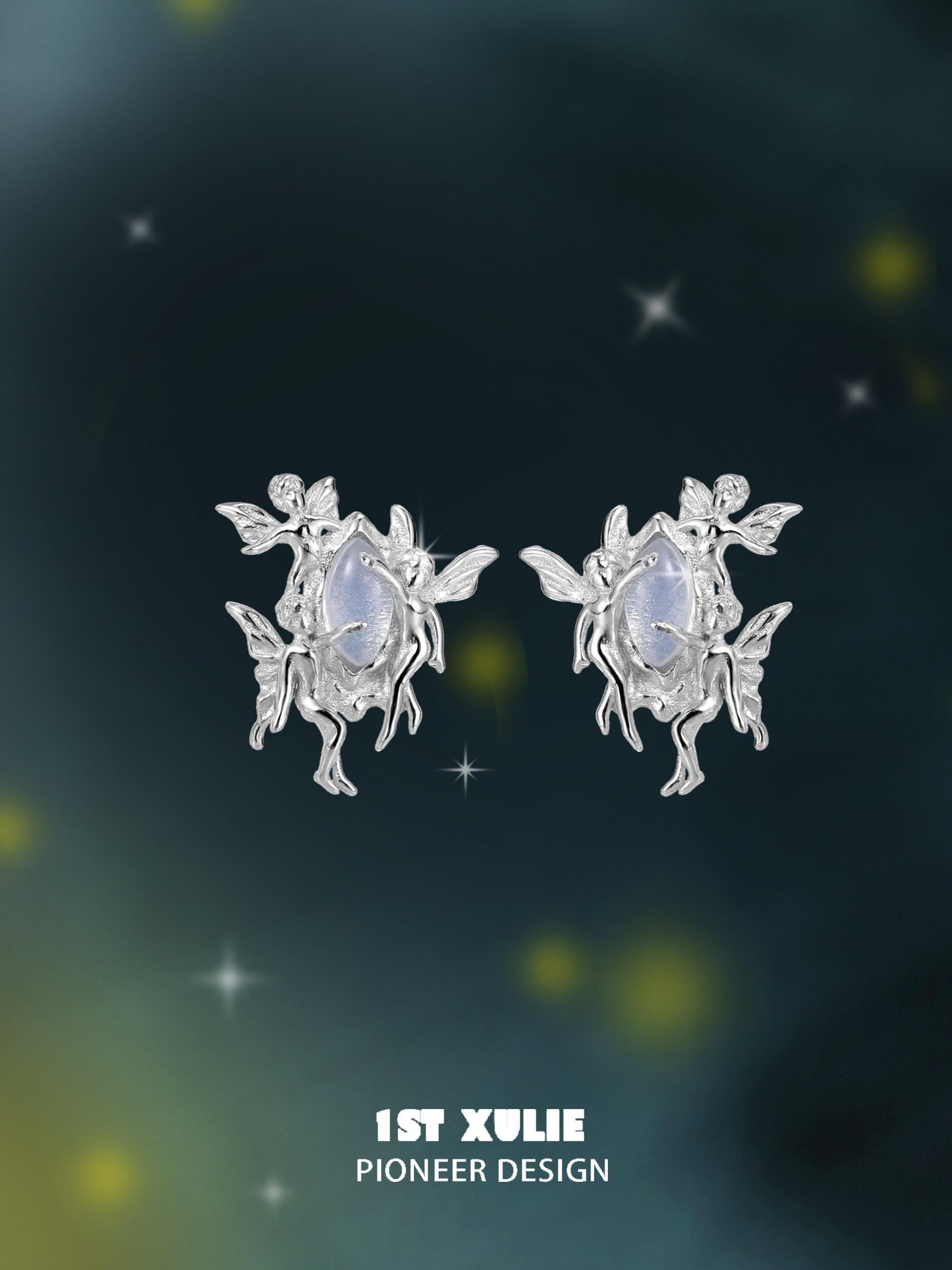Blue Sky S925 18K Gold Plated Opal Genie Earrings™ - Elegant Dangle Earrings for Women, Perfect for Parties, Weddings & Special Occasions