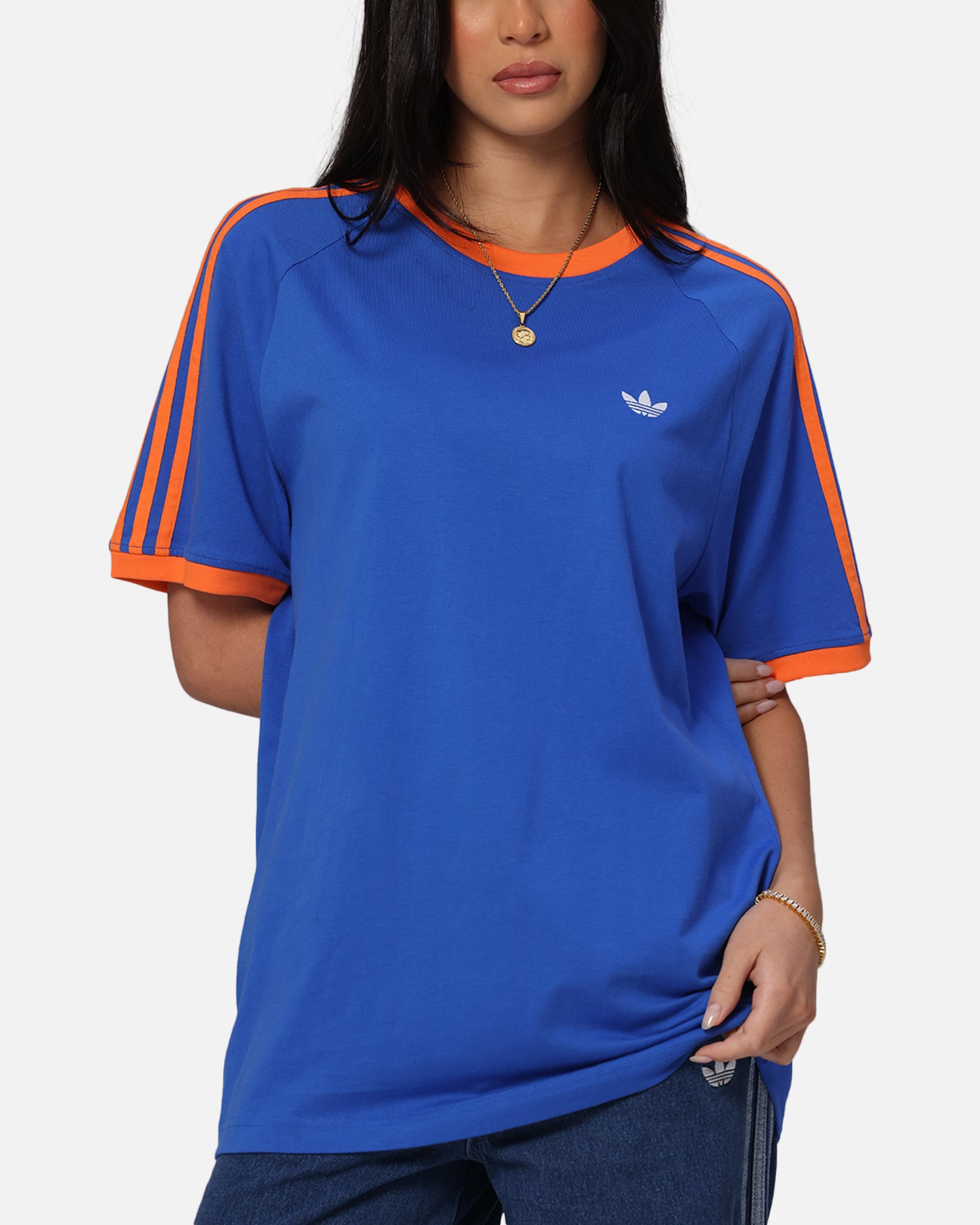 Adidas Monogram Cali T-Shirt for Men - Blue Casual Short Sleeve Tee | Gym, Workout, Streetwear Fashion