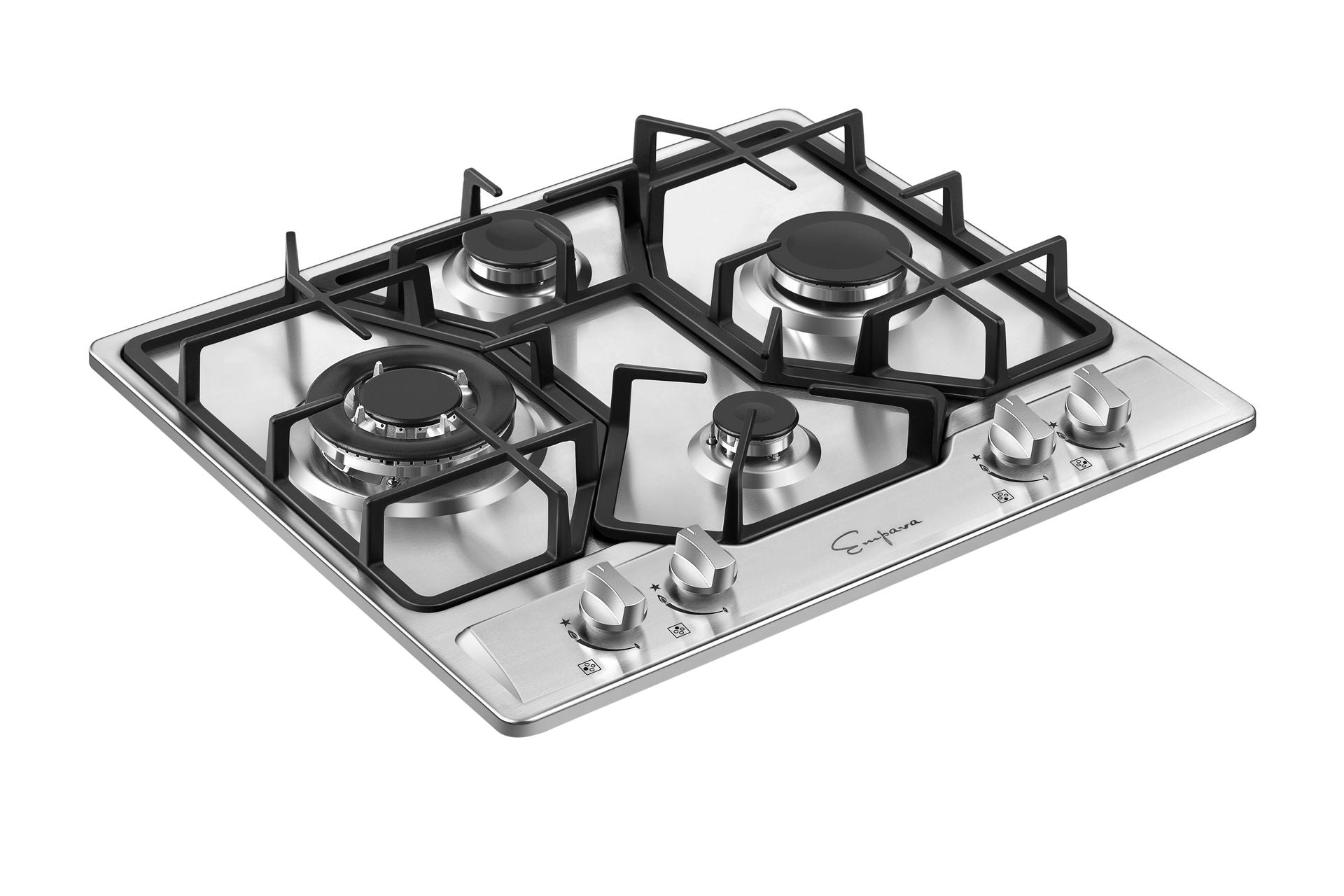 Empava 24-Inch 4-Burner Built-In Gas Cooktop - Stainless Steel (24GC4B67A) for Modern Kitchen Cooking & Professional Chefs