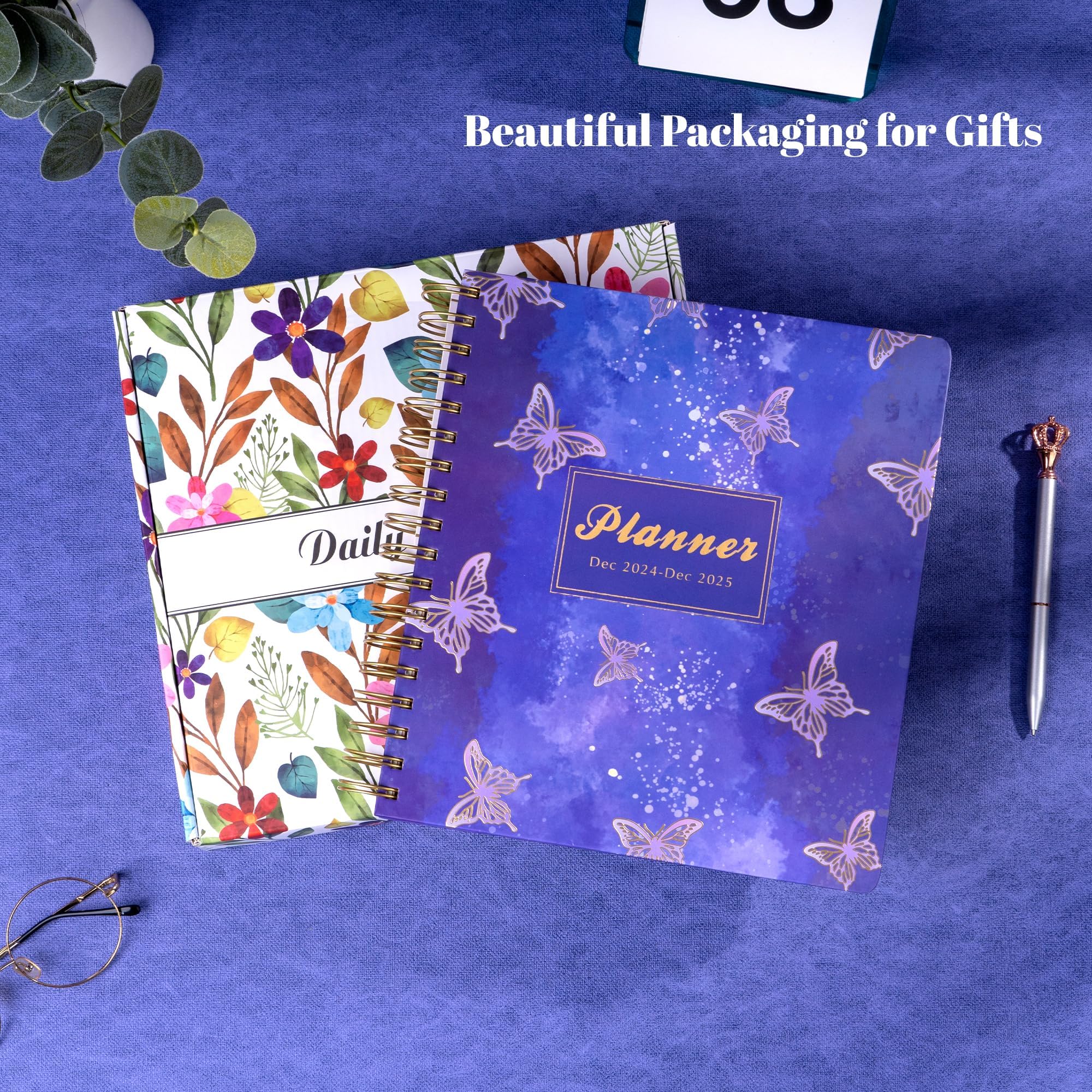 2025 Weekly & Monthly Planner - Spiral Bound Hardcover Calendar (Dec 2024-Dec 2025) | 8.3