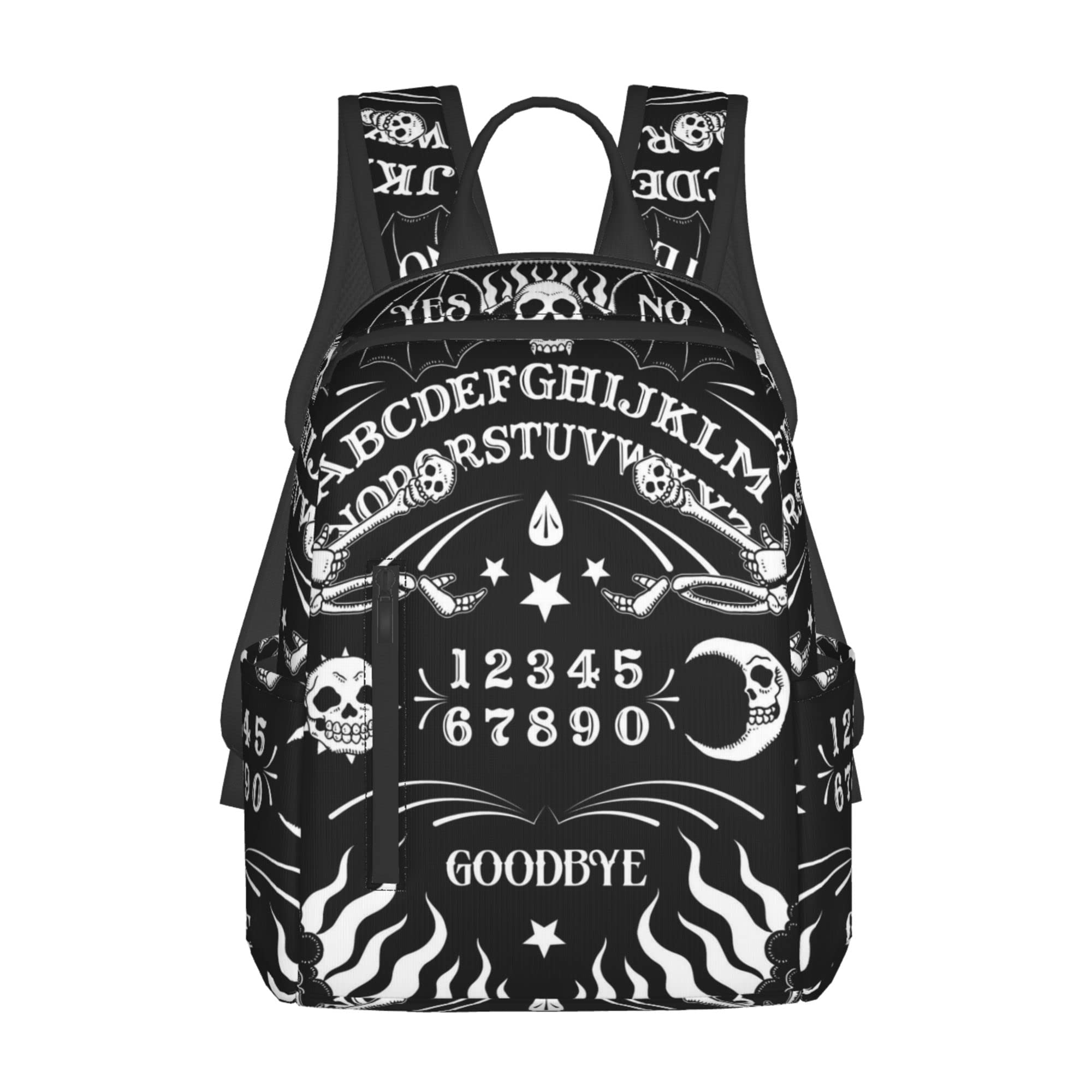 SWEET TANG Gothic Skeleton Backpack - Black Skull Tattoo Design School Bookbag for Men & Women | Perfect for College, Work, Travel & Halloween Costume
