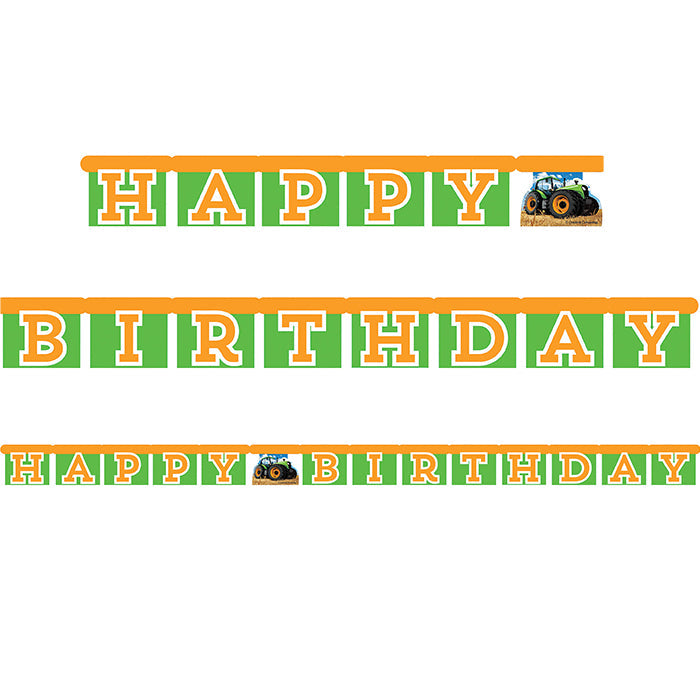 12-Piece Bulk Tractor Birthday Party Banners - Farm Theme Decorations for Kids Birthday, Baby Shower & Barnyard Themed Events