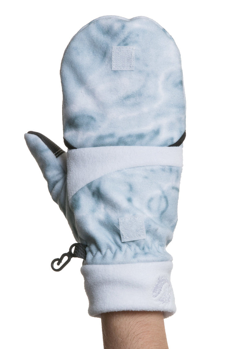 Women's Fingerless Polar Fleece Gloves - Aqua Color Thermal Mittens for Outdoor Activities, Running, Hiking & Cold Weather